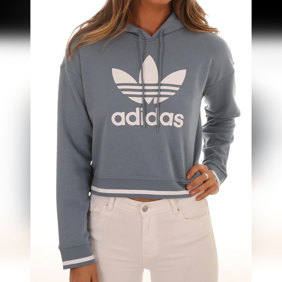 adidas Tops - Adidas Slate Blue Crop Sweater